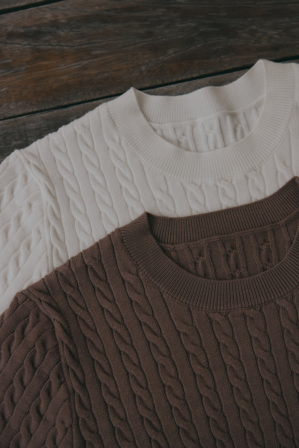 午後漫步麻花短袖上衣<br>Afternoon Walk Knit Short Sleeve Top