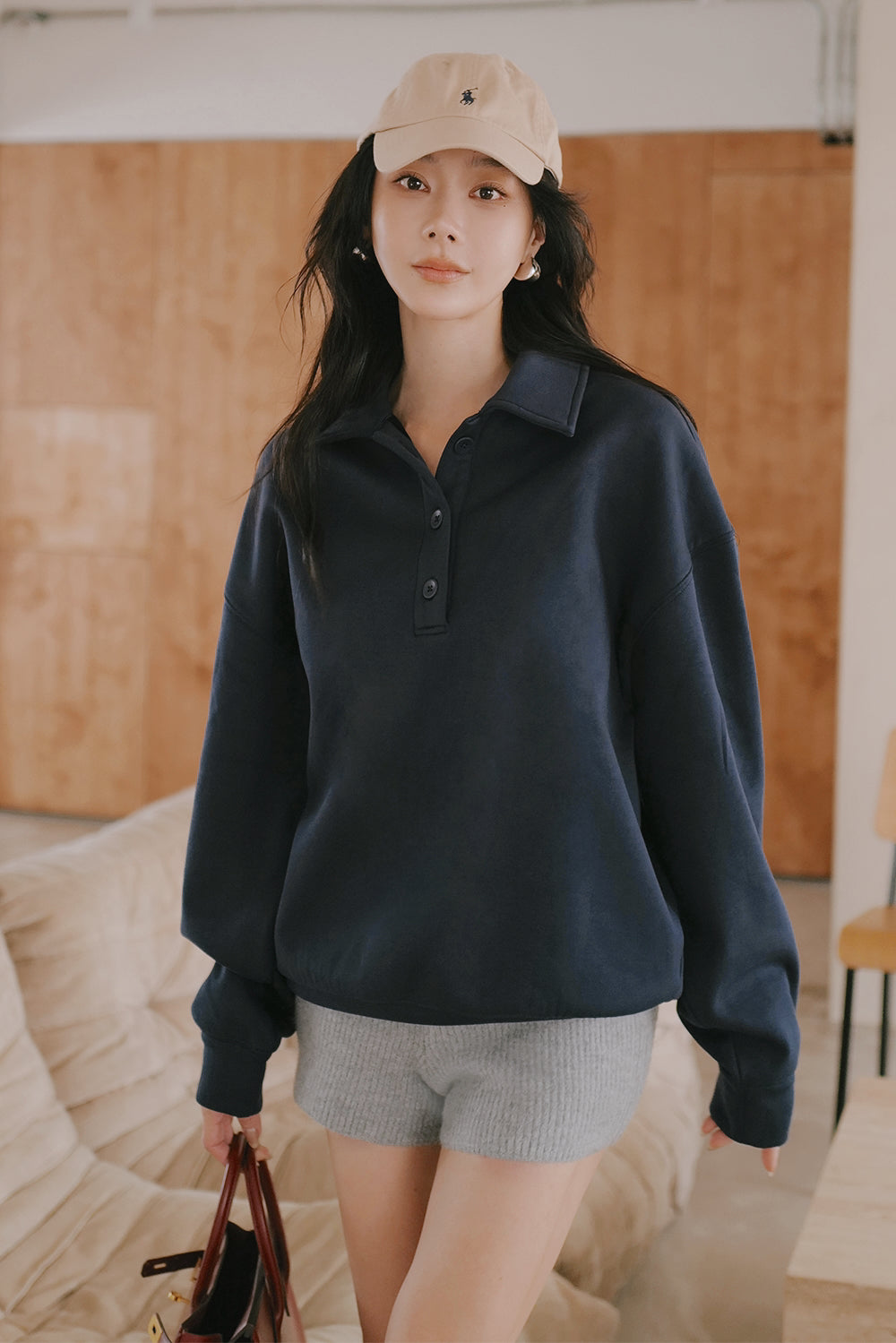 太空寶寶開釦衛衣<br>Airy Heater Button-Up Sweatshirt