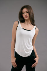 極柔天絲抽皺圓領背心<br>Tencel Wool Scoop Neck Tank Top