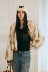 仿皮草拉鍊外套<br>Faux Fur Zipper Jacket