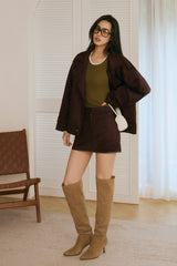 麂皮短裙<br>Suede Mini Skirt