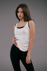 極柔天絲抽皺圓領背心<br>Tencel Wool Scoop Neck Tank Top