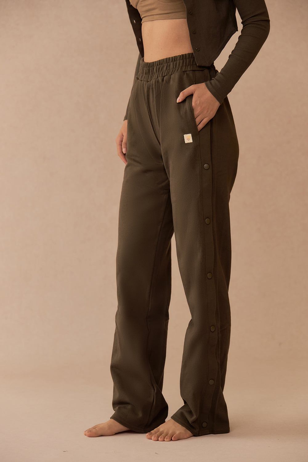 刺繡愛心排扣造型純棉長褲<br>YOU'RE AMAZING PANTS
