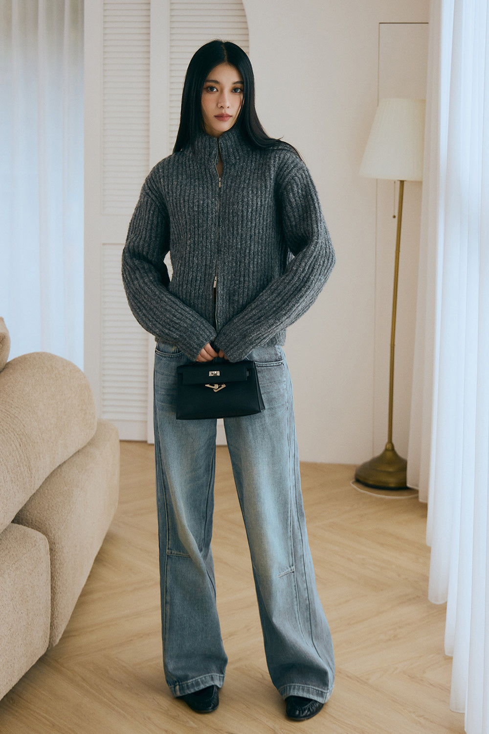 羊毛拉鍊外套<br>Wool Zip Jacket