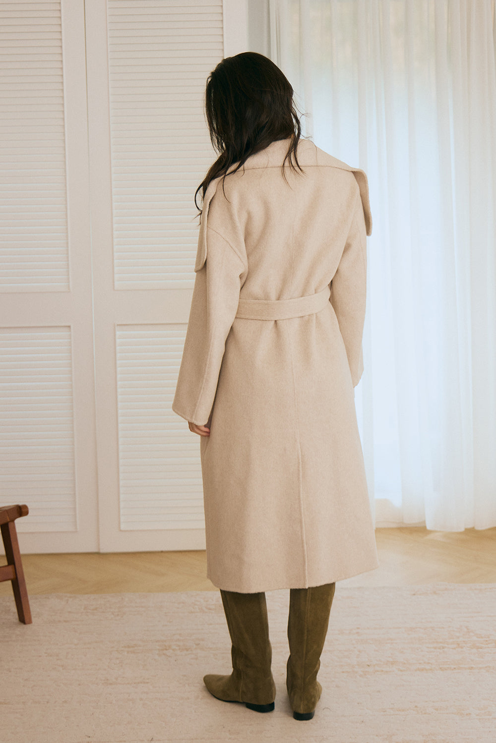 翻領羊毛大衣<br>Shawl Lapel Wool Coat