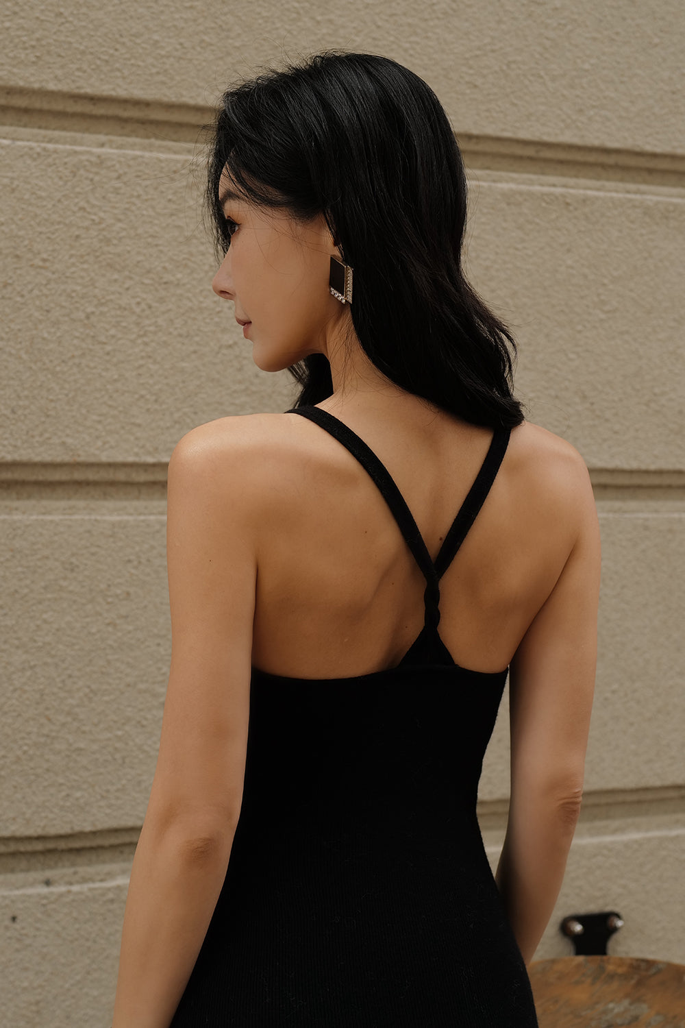 溫絨針織交叉襯墊長洋裝<br>Gentle Touch Knit Wide Strap Maxi Bra Dress