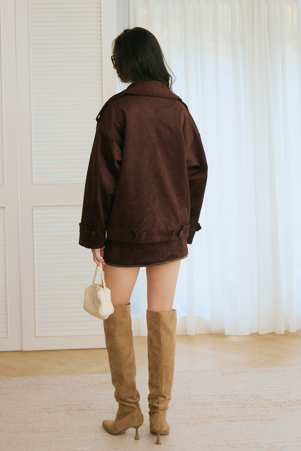 麂皮短裙<br>Suede Mini Skirt