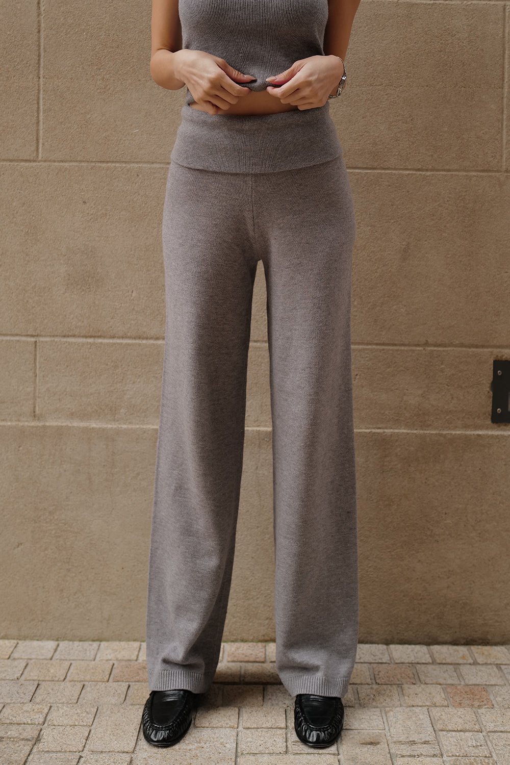 溫絨針織翻腰瘦瘦褲<br>Gentle Touch Knit High Waist Pants