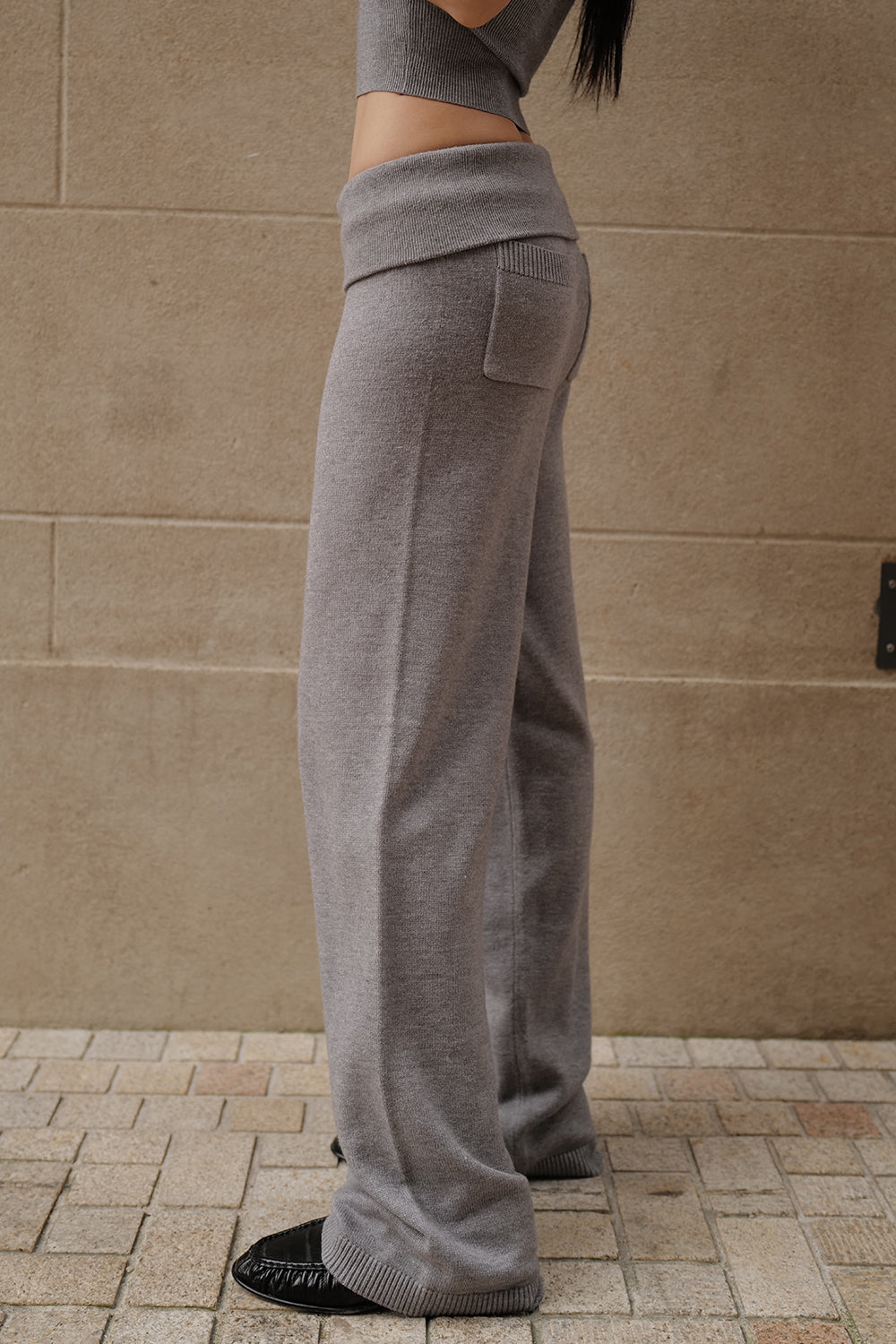 溫絨針織翻腰瘦瘦褲<br>Gentle Touch Knit High Waist Pants