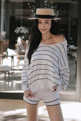冰紗撞色滾邊短褲<br>Contrast Trim Knit Shorts