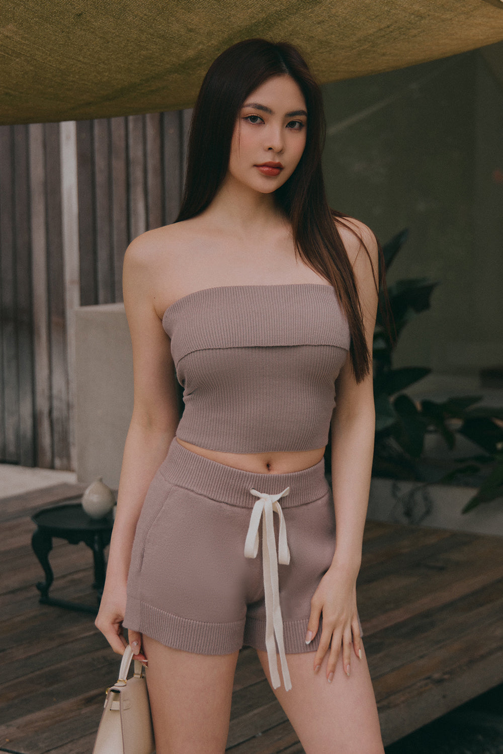 溫絨針織翻領平口BraTop<br>Gentle Touch Knit Strapless BraTop