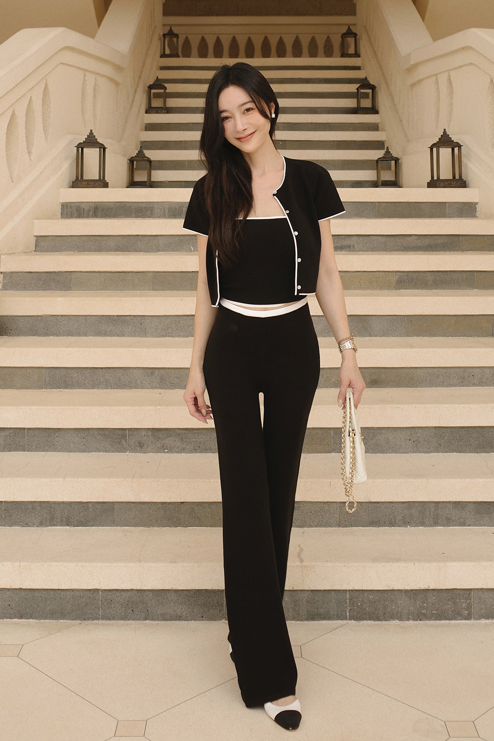 冰紗撞色滾邊平口BraTop<br>Contrast Trim Knit Strapless Bra Top