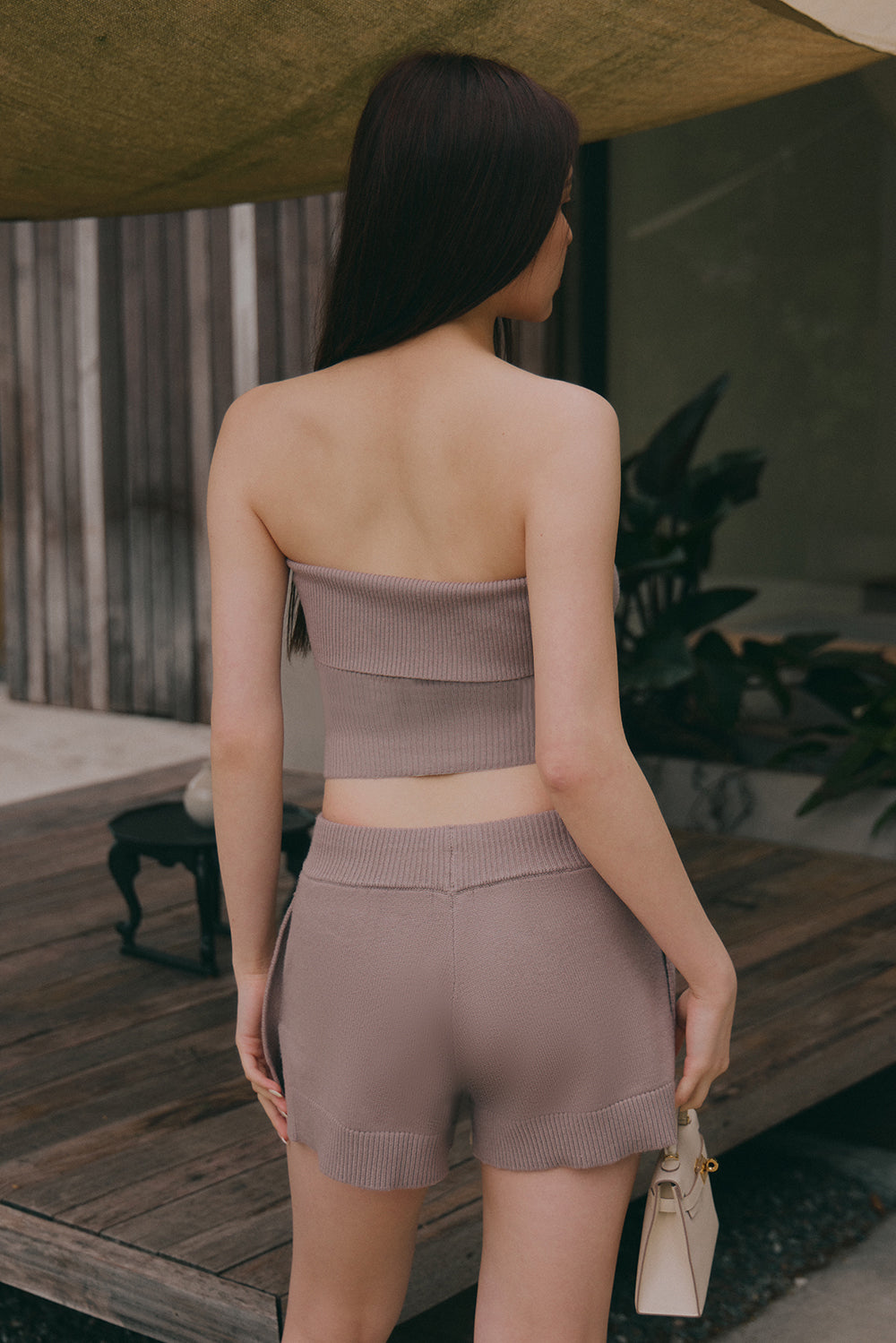 溫絨針織翻領平口BraTop<br>Gentle Touch Knit Strapless BraTop