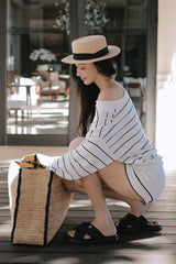 冰紗撞色滾邊短褲<br>Contrast Trim Knit Shorts