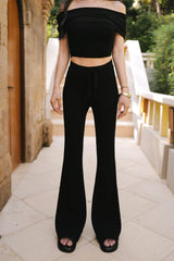 輕氧針織抽繩長腿褲<br>Plain Knit Drawstring Long Pants