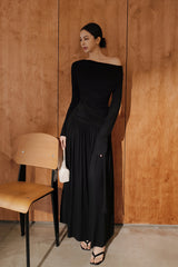 【預購】抽皺側綁帶長裙<br>Ruched Tie-Detail Long Skirt