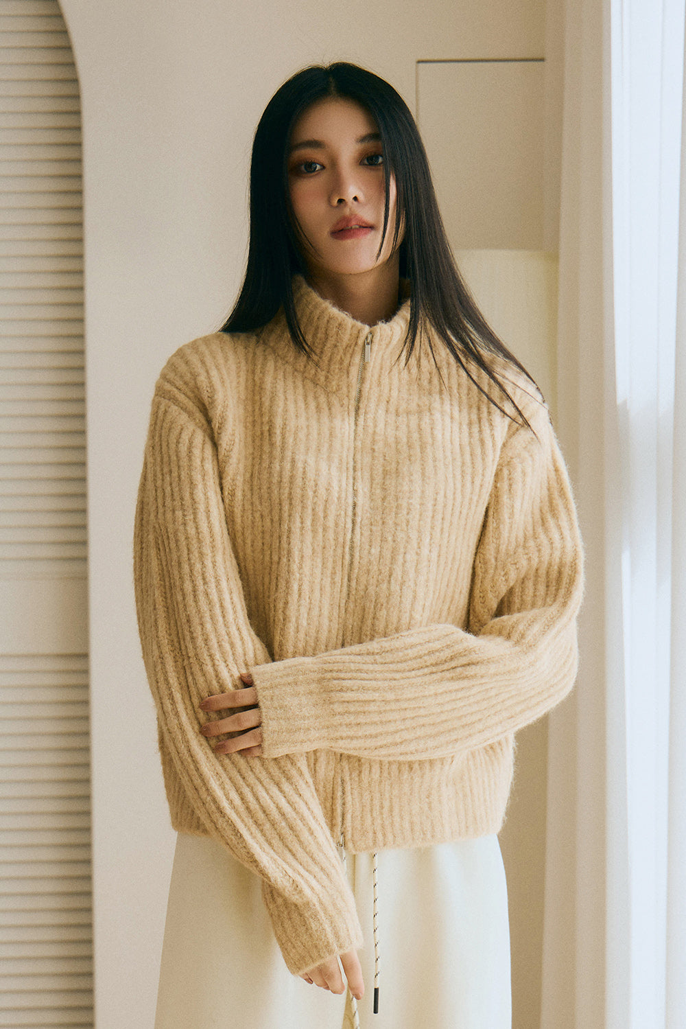 羊毛拉鍊外套<br>Wool Zip Jacket