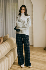 軟糯經典格紋寬褲<br>Elegant Tartan Bottoms