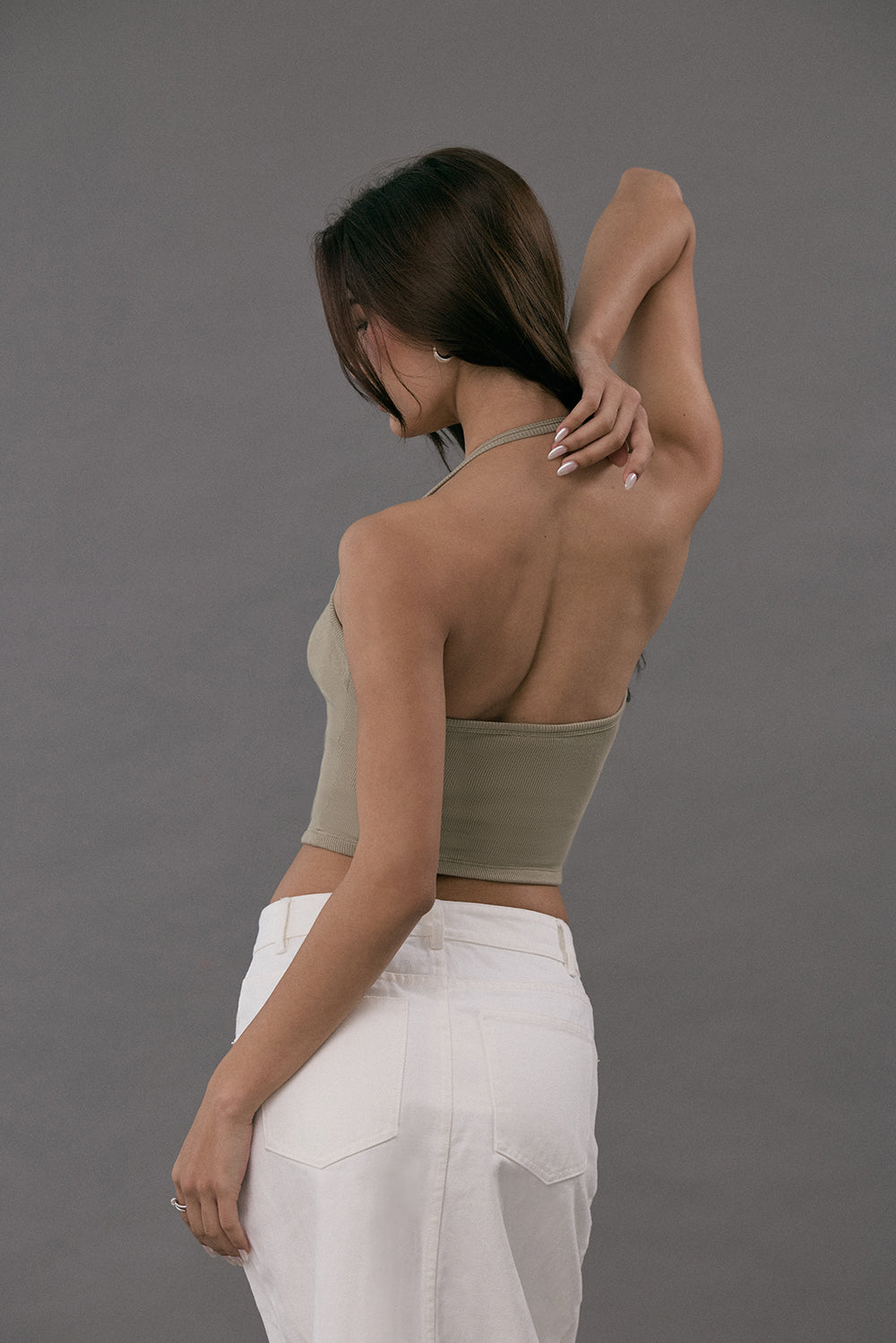 一見鍾情羅紋繞脖BraTop<br>Elegant Rib Halter U-Neck Bratop