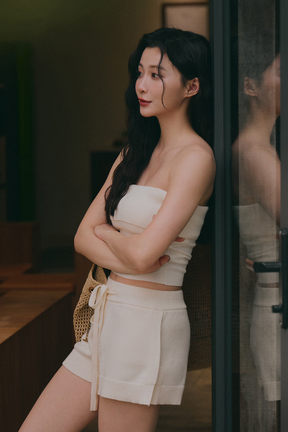 溫絨針織翻領平口BraTop<br>Gentle Touch Knit Strapless BraTop