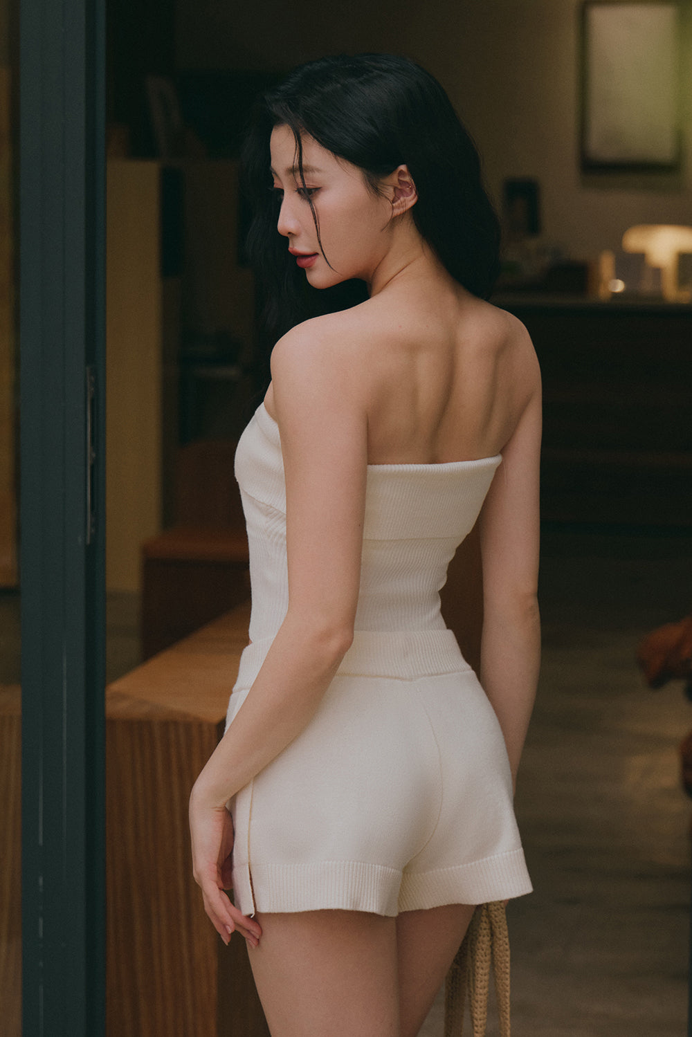 溫絨針織翻領平口BraTop<br>Gentle Touch Knit Strapless BraTop