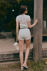 午後漫步麻花短袖上衣<br>Afternoon Walk Knit Short Sleeve Top