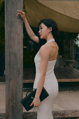 午後漫步麻花繞脖魚尾襯墊長洋裝<br>Afternoon Walk Knit Halter Fishtail Maxi Bra Dress