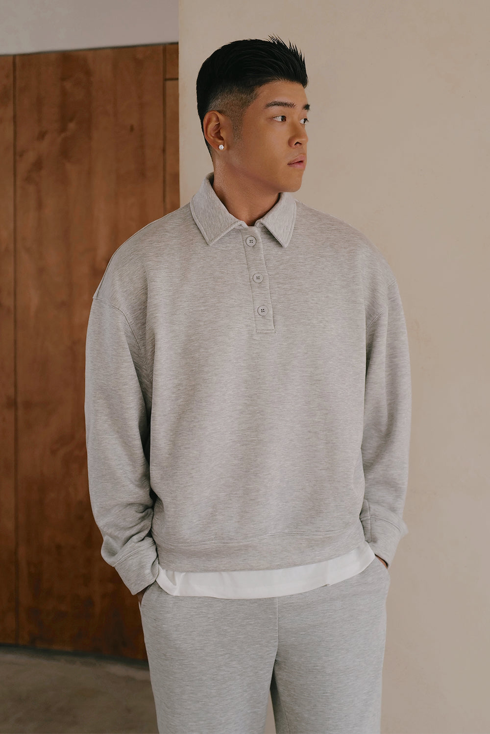 太空寶寶開釦衛衣<br>Airy Heater Button-Up Sweatshirt