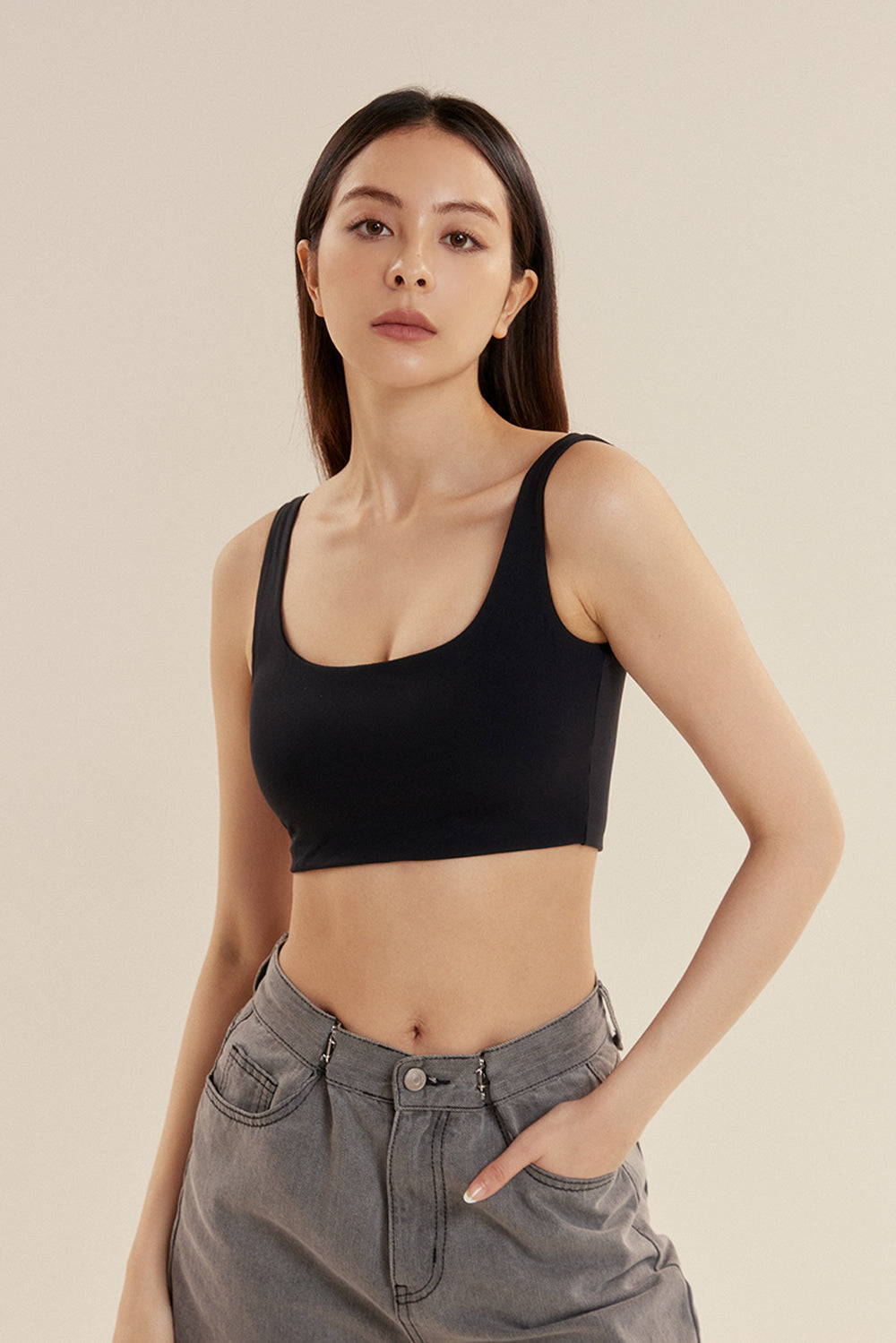 柔嫩方型領 BraTop<br>ESSENTIAL SQUARE NECK BRA TOP