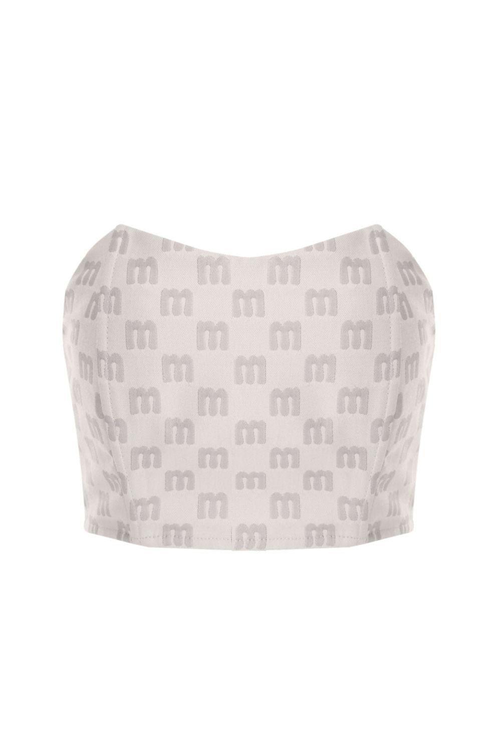 mumm 印花平口上衣<br>MONOGRAM JACQUARD BANDEAU BRA TOP