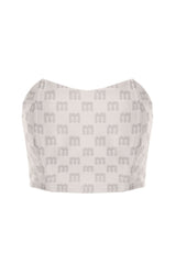 mumm 印花平口上衣<br>MONOGRAM JACQUARD BANDEAU BRA TOP