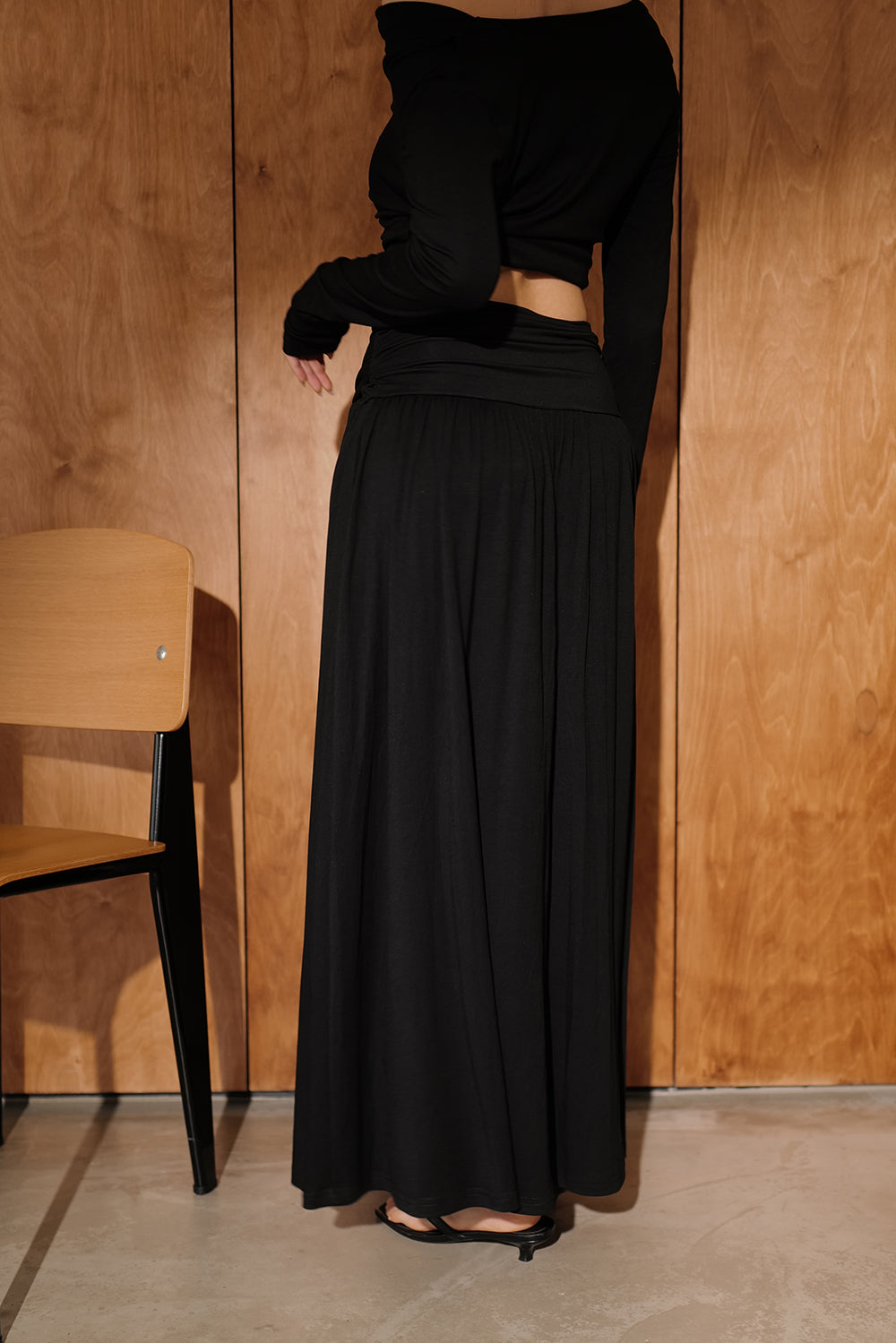 【預購】抽皺側綁帶長裙<br>Ruched Tie-Detail Long Skirt