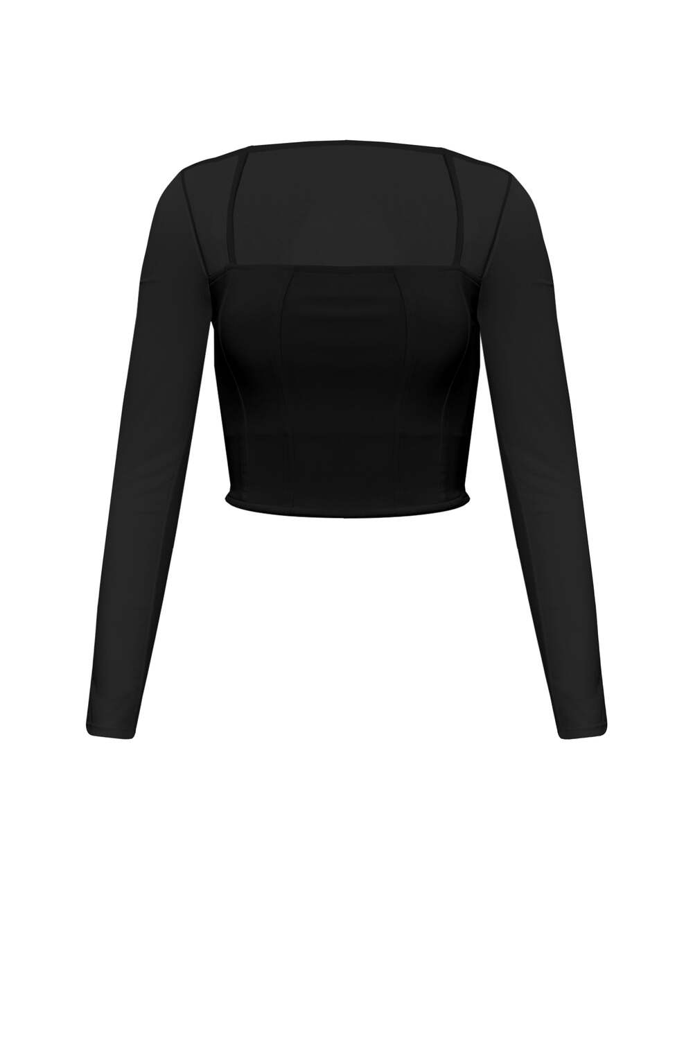 網紗系透膚方領長袖上衣<br>INTELLIGENCE LONG SLEEVE TOP