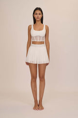 網紗系百褶裙<br>SHEER SKIRT